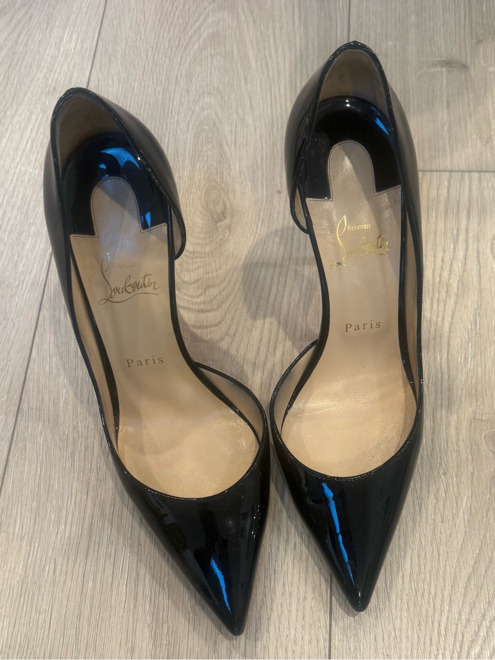 🖤❣️ Christian Louboutin ❣️🖤 Black D'Orsay Pointed Toe Pumps 40 US 10 IRIZA